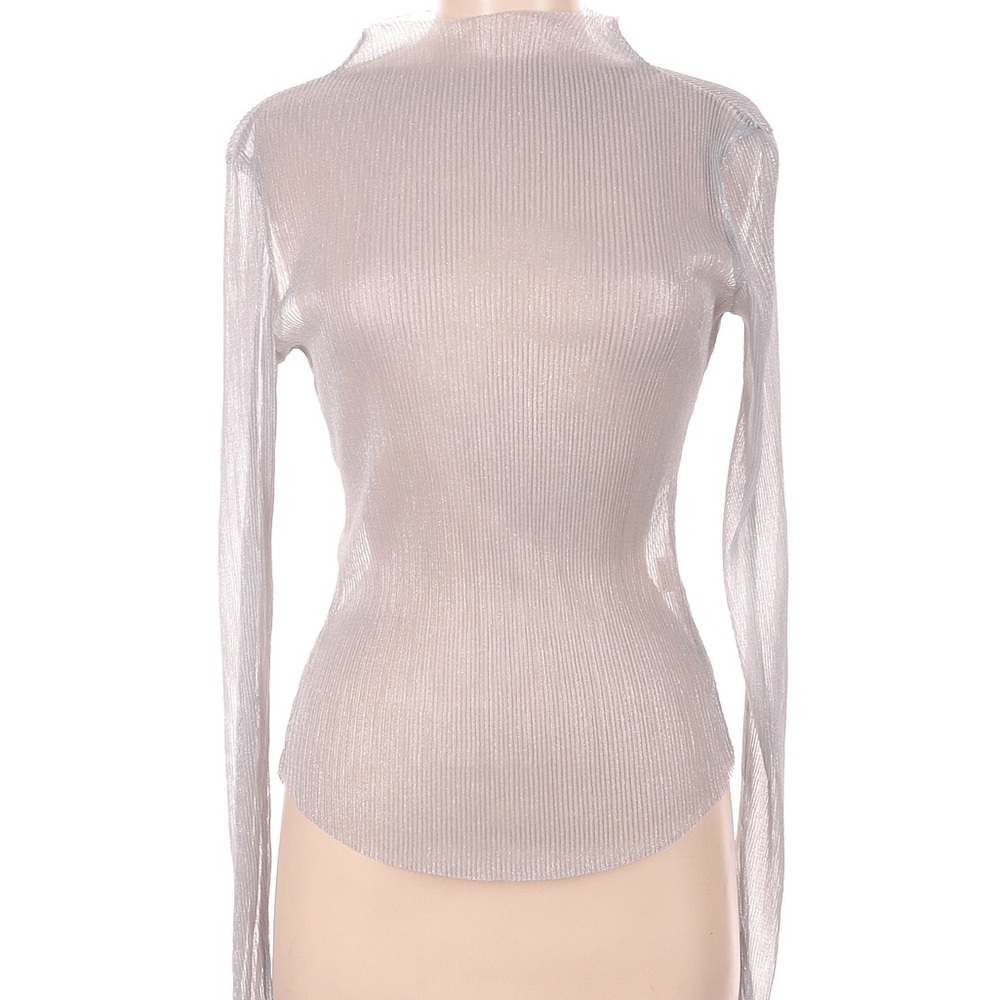 Sheer Silver Skylar Rose Top